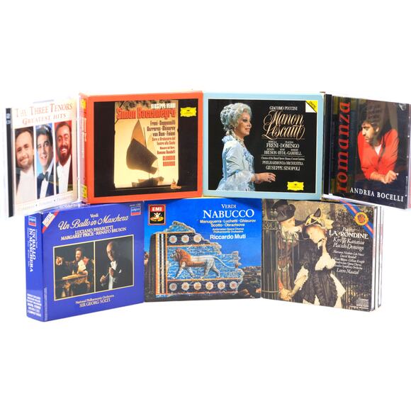 Opera Music CDs [Lot of 7] Verdi, Puccini, Bocelli, Pavarotti - Picture 1 of 12